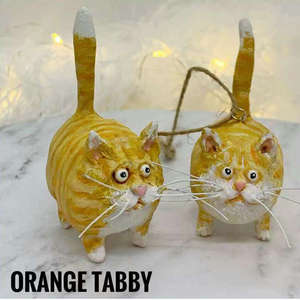 Mini pendentif en résine chaton, ornement à suspendre pour sapin de Noël, artisanat peint à la main en couleur, adorable art animalier - Product Image 2