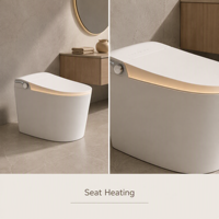 WC intelligent haut de gamme avec bidet automatique, cuvette en céramique, monobloc, à poser au sol, siège chauffant, télécommande, auto-nettoyant