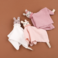 Couverture en coton 100% pour bébé, super douce, peluche, jouet lapin, couverture pour bébé avec jouets animaux, ensemble doux pour la peau pour bébés