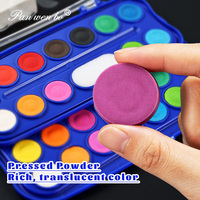 Ensemble de peinture à l'aquarelle solide non toxique avec pinceaux, 12/24/36 couleurs, pigments d'aquarelle pour peinture artistique DIY