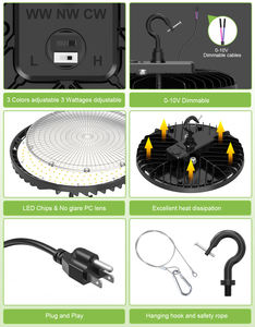 Lámparas UFO High Bay para Techo, Iluminación Regulable, Enchufe de 5 pies, SMD3030 4.5/5/5.7K, Comercial y para Uso en Interiores de Fábricas y Supermercados - Product Image 5