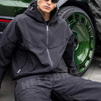 Veste coupe-vent à surpiqûres personnalisées et pantalon de survêtement en nylon Tenue décontractée de rue de haute qualité Ensemble survêtement coupe-vent en nylon