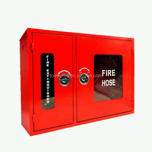 Armoire anti-incendie à double porte pour extincteur et enrouleur de tuyau, avec tuyau d'extinction - Product Image 1