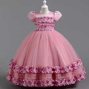Robe de demoiselle d'honneur bouffante pour filles, costume de Noël pour enfants, robe de soirée pour concours de beauté, robes de demoiselle d'honneur pour filles, robe de bal de princesse pour mariage - Product Image 2