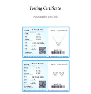 925 Sterling Silver <b>Sweet</b> <b>Heart</b> Micro-painted Zircon Pendant Necklace and Earrings Women's Luxury Versatile Niche Jewelry Set - Product Image 4