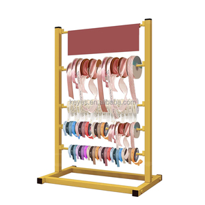 4 Tier şerit ekran <span class=keywords><strong>stand</strong></span>ı depolama tepsisi dikiş organizatör ile kek dükkanı duvara monte Metal şerit depolama raf ekran - Product Image 1