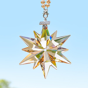 Ornements de Noël annuels DAMAI 2025, flocons de neige en cristal, étoiles scintillantes, ornements en cristal pour arbre de Noël, ornements magnifiques - Product Image 5