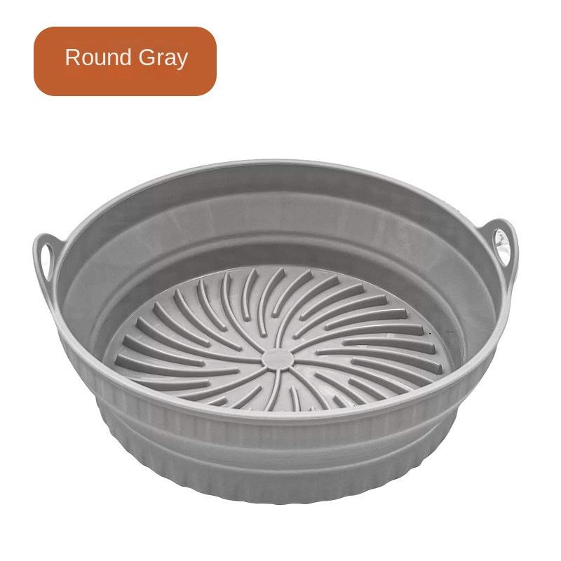Assiette ronde pliante pour frits gris