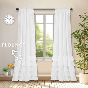 <span class=keywords><strong>Tende</strong></span> oscuranti plissettate moderne Amity con tasche per asta, alta protezione solare, con balze a balza, per camerette e soggiorni, 100% poliestere - Product Image 3