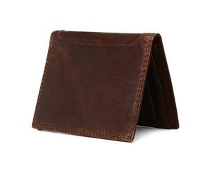 Nouveau Portefeuille Homme Rétro en Cuir Véritable, Porte-Monnaie Court Anti-magnétique en Cuir Crazy Horse Tendance et Décontracté - Product Image 6