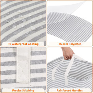 Panier à linge pliable CF, design autoportant et imperméable, 80L chacun, avec poignées, pour chambre et buanderie - Product Image 5