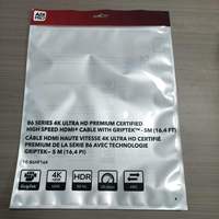 Pochette refermable personnalisée imprimée en héliogravure, résistante à l'humidité, en VMPET/PE double couche avec trou de suspension pour emballage de câbles électroniques, faible coût