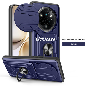 Lichicase Fenêtre Coulissante Lentille Protection Invisible Fente Pour Carte Antichoc Pare-chocs Cas pour Realme P4 P4 Pro Armor Couverture Arrière - Product Image 5