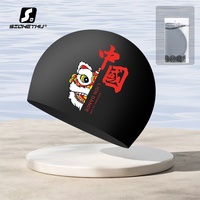 Bonnet de bain unisexe en silicone imperméable et confortable pour adultes, pour cheveux longs et volumineux