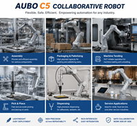 Bras robotique collaboratif articulé AUBO C5 à 6 axes avec une portée de 886 mm, une charge utile de 5 kg, Cobot intelligent pour l'automatisation industrielle