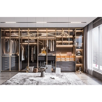 Armoire d'angle multifonctionnelle sur mesure avec rangement intégral, portes coulissantes et optimisation de l'espace pour chambre à coucher
