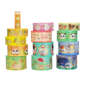 เทปวาชิรูปสัตว์น่ารัก 2.5 ม. หนา 0.1 มม. เทปกระดาษตกแต่ง DIY สำหรับของขวัญวันเด็ก - Product Image 4