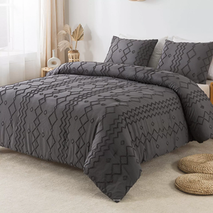 Nhà sang trọng phong cách <span class=keywords><strong>boho</strong></span> tufted Duvet <span class=keywords><strong>Set</strong></span> 4 miếng mô hình hình học <span class=keywords><strong>Quilt</strong></span> Bộ với lõi Điền - Product Image 4