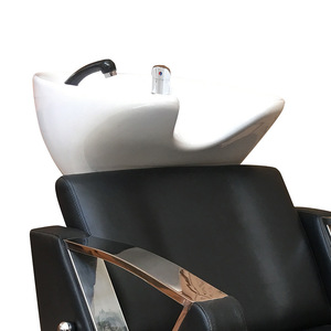 Fauteuil de coiffure Wss à assise large, personnalisable, beige, avec bac de lavage intégré, pour salon, à vendre - Product Image 5
