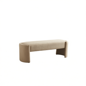 Sgabelli da banco e pouf Beige eleganti e semplici a forma lunga - Product Image 1