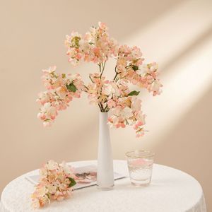Branche de fleurs de cerisier artificielles CallaFloral, blanc rose beige, polyester, décoration intérieure, bouquet de mariage - Product Image 2