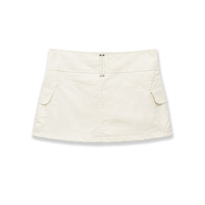 Women's Customizable <b>Mini</b> Skirt With Side Pockets Regular Waistline Woven Cotton Casual Fashion Style All Seasons - Product Image 2