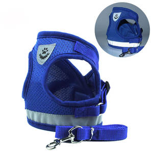 Set tali dan kekang untuk anjing, perlengkapan anjing reflektif nilon ukuran kecil, tali kekang dan perlengkapan anjing - Product Image 1