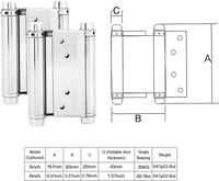 DIVINE Double Action Ressort 6 pouces En Acier Inoxydable À Fermeture Automatique Charnières Double Porte Charnières pour Café Saloon Pub Portes Balançantes