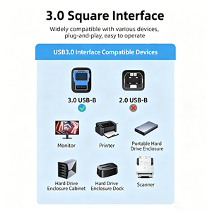 สายเคเบิลเครื่องพิมพ์ USB 3.0 แบบ A ตัวผู้ ถึง B ตัวผู้ ประเภท A ถึง B สายความเร็วสูง ใช้งานร่วมกับคีย์บอร์ด MacBook เครื่องพิมพ์ และสแกนเนอร์ (สีเทา) - Product Image 3