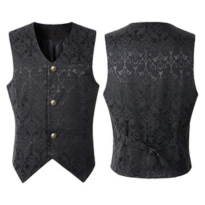 Adulte Hommes Vintage Gilet Gilet Victorien Noir Steampunk Style Gothique Jacquard Hirondelle Top Noble <span class=keywords><strong>Costume</strong></span> pour Hommes Blazer <span class=keywords><strong>Costume</strong></span> - Product Image 4