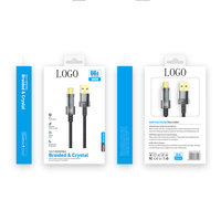 Câble USB type C personnalisé 1M 5V 4.5A 66W TPE Affichage numérique Port en alliage d'aluminium Chargeur rapide Câble de données avec gaine en nylon