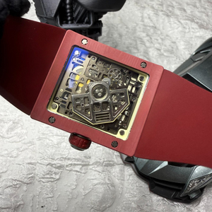 Nouvelle version la plus récente 16-02, montre mécanique automatique à cadran labyrinthe rouge carré creux, montre de luxe pour hommes - Product Image 4