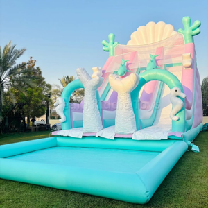 Castillo Inflable Blanco de PVC Fácil de Instalar con Tobogán, Trampolín para Niños de Uso Comercial y Doméstico, Casa de Brinco para Exteriores - Product Image 5