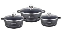 Lot de 6 casseroles en aluminium épais de 32-40 cm avec revêtement antiadhésif pour restaurant – Vente en gros