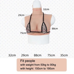 Prótesis de Senos de Silicona Realistas, Pechos Falsos de Cuello Alto para Cosplay, Drag Queen, Crossdresser, Transgénero - Product Image 3
