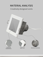 Plafonnier LED encastré moderne carré et rond en aluminium, double anti-éblouissement, pour intérieur, accessoires de plafonnier