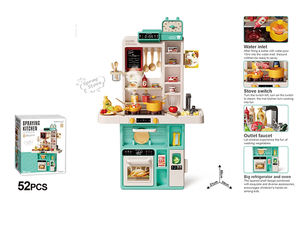 Jouets de cuisine pour enfants, maison de jeu de puzzle, <span class=keywords><strong>chef</strong></span> cuisinier, nourriture, 88 cm, jouets de cuisine, son, lumière, pulvérisation, table à manger, jouets, 69 pièces, dessin pour enfants - Product Image 5