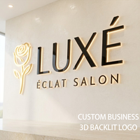 Logo 3D rétroéclairé personnalisé pour entreprises, lettres en relief rétroéclairées, idéal pour les murs de marques d'entreprise et la signalétique commerciale
