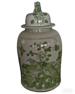 <span class=keywords><strong>Vaso</strong></span> di grandi dimensioni per lo shopping online in ceramica di uccelli e <span class=keywords><strong>fiori</strong></span> vasetto di zenzero <span class=keywords><strong>verde</strong></span> per la decorazione della casa - Product Image 1