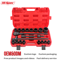 Coffret d'outils de réparation automobile Hi-Spec 21/26 pièces, grande boîte à outils, jeu de douilles à cliquet robustes 3/4 pouces, compatible OEM/ODM
