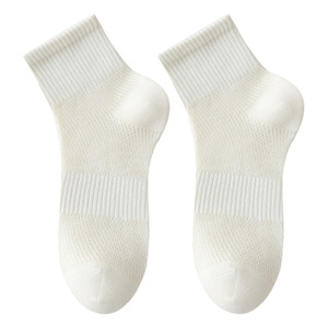 Women's Pure Cotton Breathable Mesh <b>Socks</b> Summer Short Mid Calf Solid Color Regular Casual <b>Socks</b> - Product Image 4