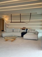 Canapé d'angle en forme de L SENGU en bois avec revêtement en chanvre et rembourrage en éponge, design minimaliste italien, traitement sans repassage, pour salon