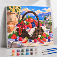 Kit de peinture à l'huile moderne DIY sur toile de coton pour la décoration intérieure, motif nature morte imprimée
