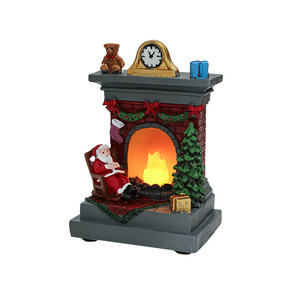 HONGHONG Noël Résine Lumineux <span class=keywords><strong>Cheminée</strong></span> Montgolfière Veilleuse Ornements Coffret Cadeau - Product Image 5