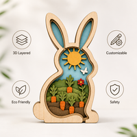 Konijnen-tuin tafeldecoratie cadeau |   3D Populierenhouten ambachtelijke kunst |   Carrot Patch Lentecadeau |   OEM Groothandel |   CPSC |   Paascadeau