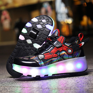 Flashing Roller Shoes Led Rechargeable Two Wheels Plastic For Men Women Children Adults Size 27 43 - Product Image 2