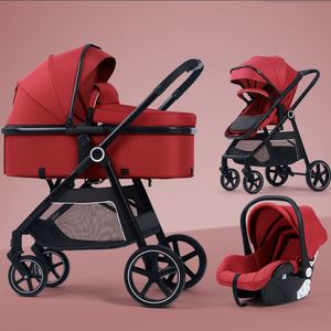 Poussette 3-en-1 personnalisée, nouvelle, approuvée, pliable, système de voyage facile, portable, légère, en lin, acier inoxydable, tendance, vente chaude - Product Image 1
