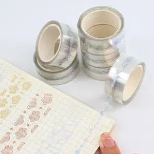 Plester Washi Glitter bening transparan membuat kustom plester Washi Jepang grosir