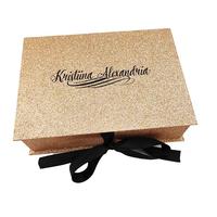 Boîte d'emballage magnétique en carton de luxe avec logo personnalisé, en papier pailleté, pour perruques et extensions capillaires, vente en gros