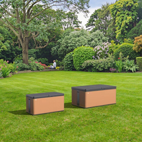 Prix d'usine, boîte de rangement de jardin en plastique écologique facilement assemblable, revêtement PVC, 71 gallons, boîte de rangement pour terrasse